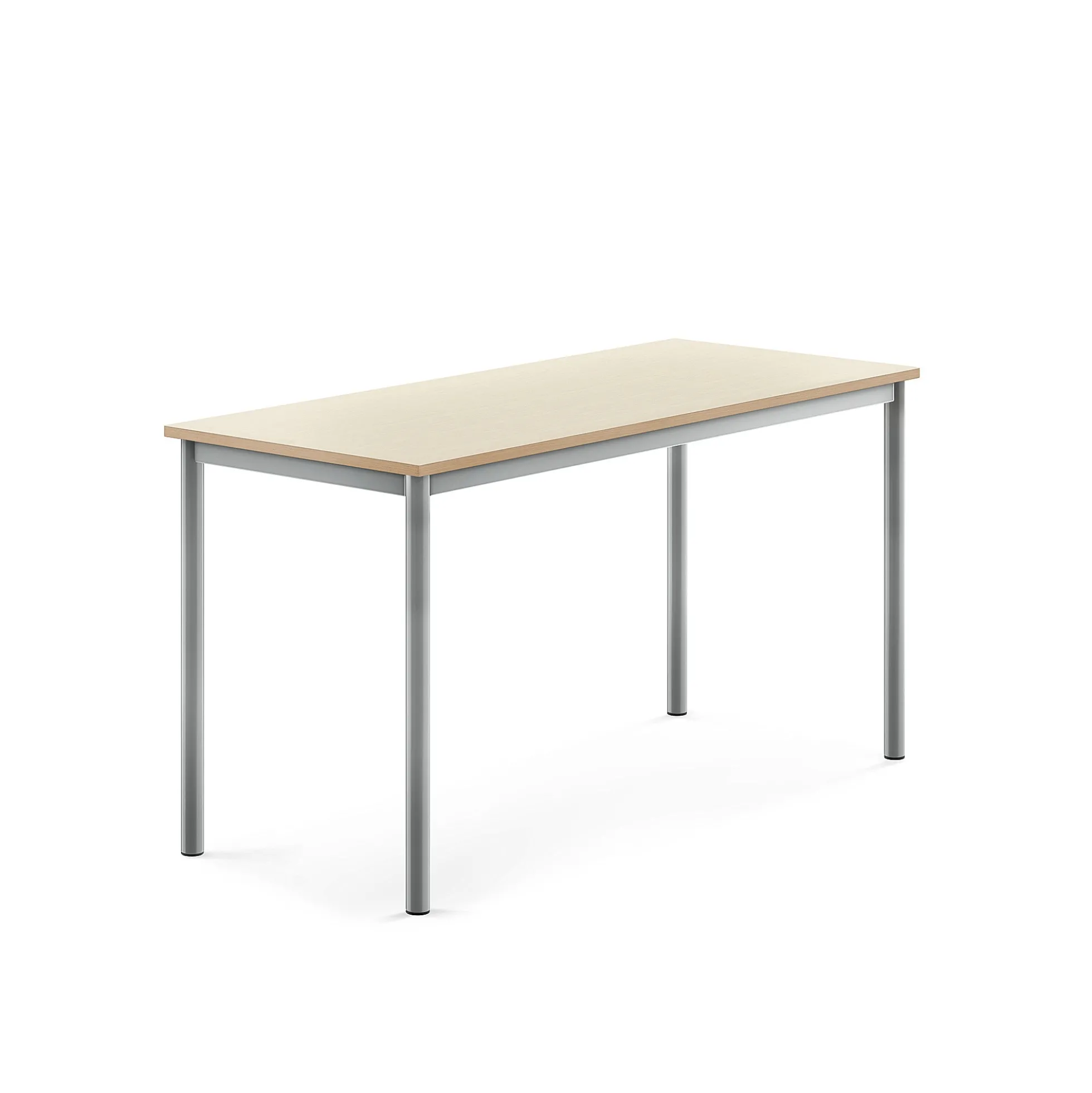 Pöytä BORÅS Korkeapainelaminaatti HPL, 1400x600x720 mm, koivu, hopeanharmaa