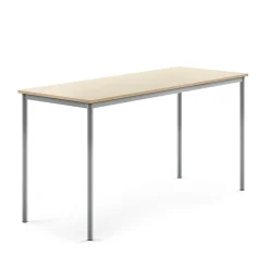 Pöytä BORÅS Korkeapainelaminaatti HPL, 1800x700x900 mm, koivu, hopeanharmaa
