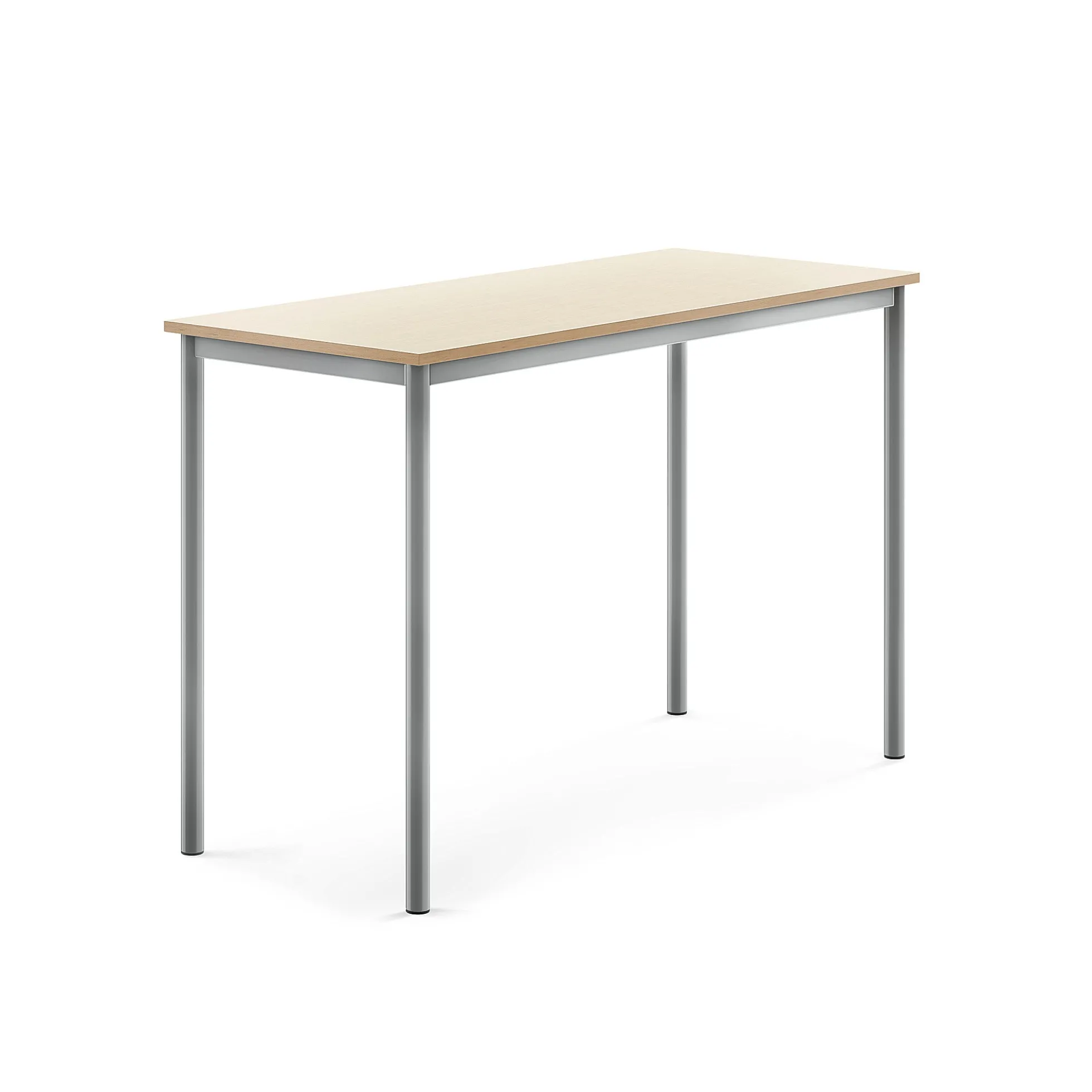 Pöytä BORÅS Korkeapainelaminaatti HPL, 1400x600x900 mm, koivu, hopeanharmaa