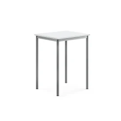 Pöytä BORÅS Korkeapainelaminaatti HPL, 700x600x900 mm, valkoinen, hopeanharmaa