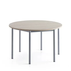 Pöytä BORÅS PLUS Ø1200x720 mm, saarnilaminaatti, hopeanharmaa
