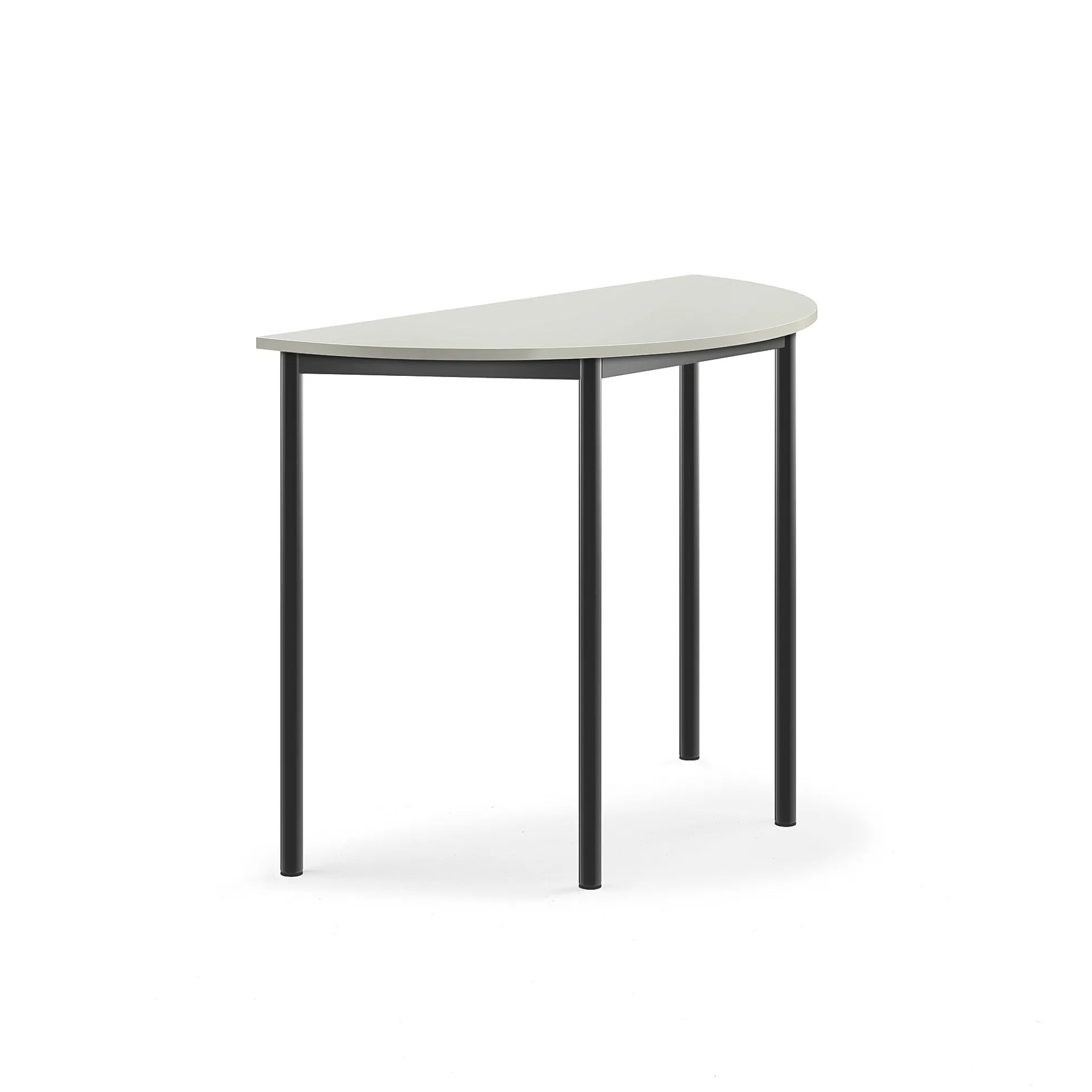 Pöytä BORÅS Puoliympyrä, 1200x600x900 mm, harmaa laminaatti, antrasiitinharmaa