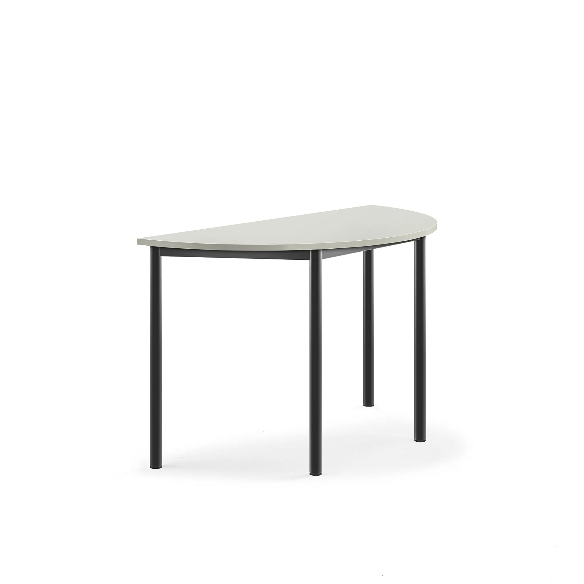 Pöytä BORÅS Puoliympyrä, 1200x600x720 mm, harmaa laminaatti, antrasiitinharmaa