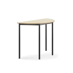 Pöytä BORÅS Puoliympyrä, 1200x600x900 mm, koivulaminaatti, antrasiitinharmaa