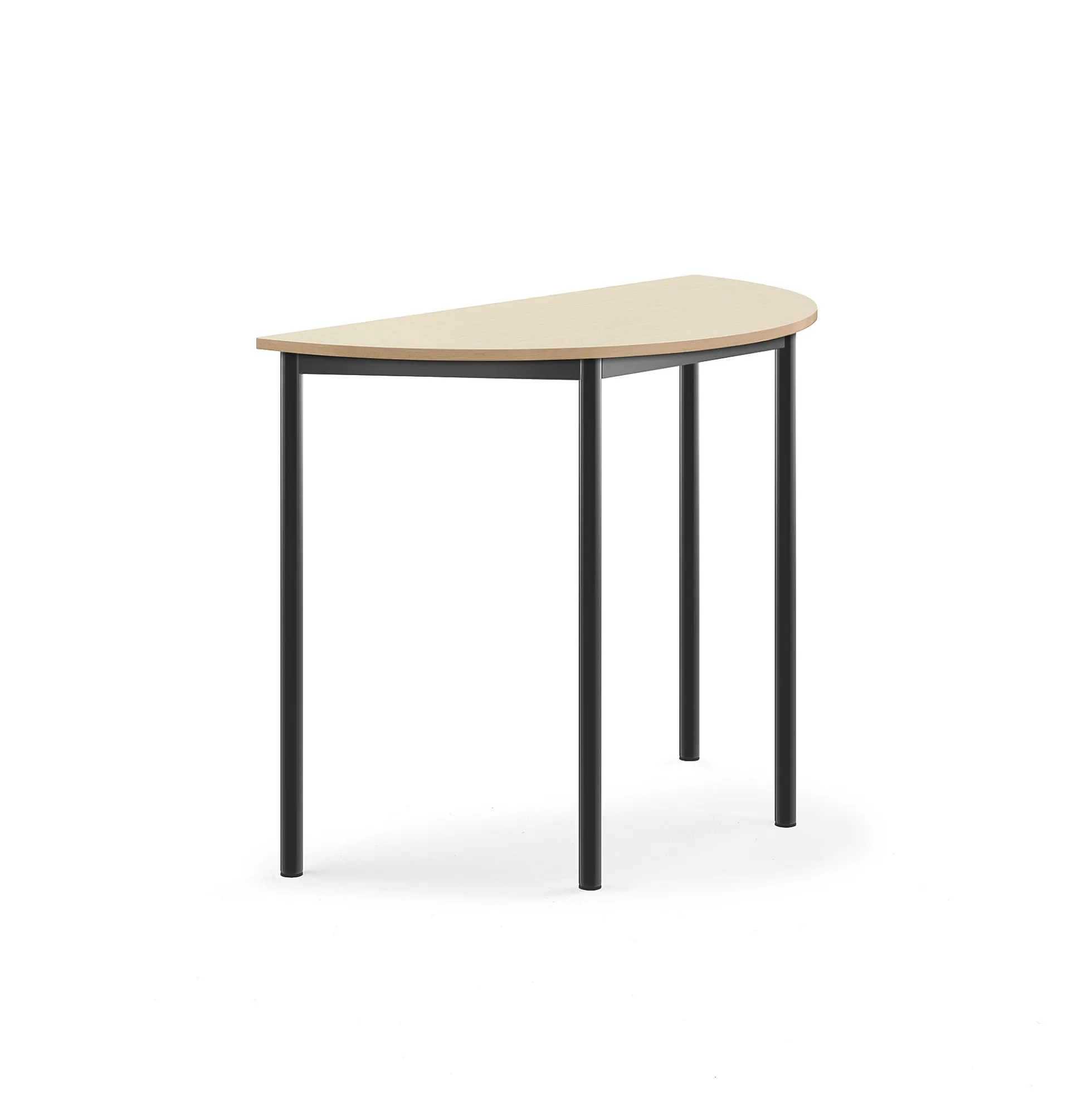 Pöytä BORÅS Puoliympyrä, 1200x600x900 mm, koivulaminaatti, antrasiitinharmaa