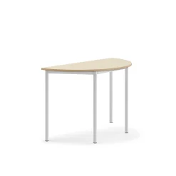 Pöytä BORÅS Puoliympyrä, 1200x600x760 mm, koivulaminaatti, valkoinen