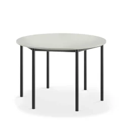 Pöytä BORÅS Pyöreä, Ø 1200x760 mm, harmaa laminaatti, antrasiitinharmaa