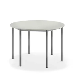 Pöytä BORÅS Pyöreä, Ø1200x760 mm, harmaa laminaatti, hopeanharmaa