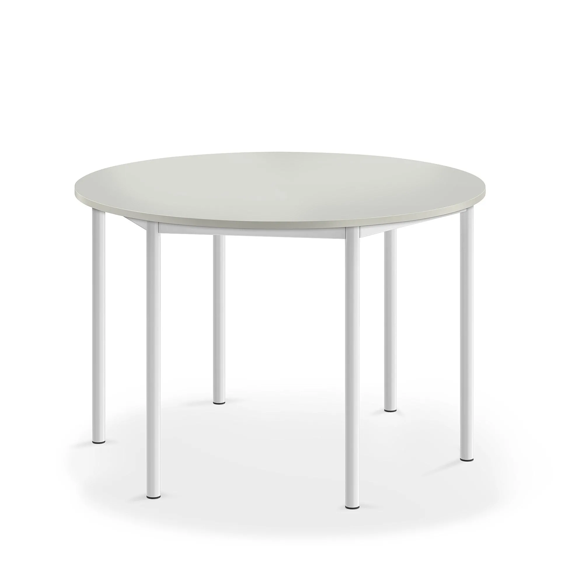 Pöytä BORÅS Pyöreä, Ø1200x760 mm, harmaa laminaatti, valkoinen