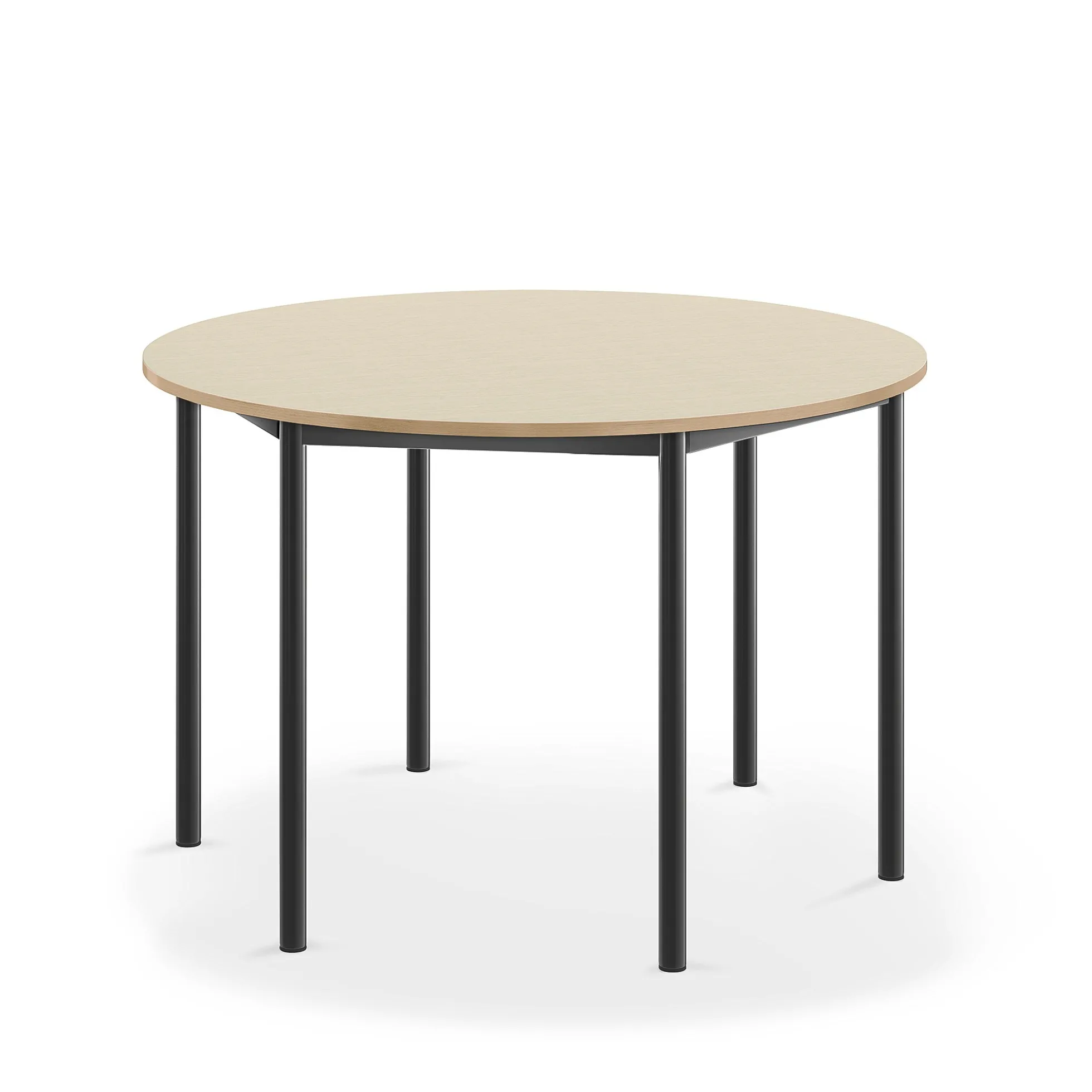 Pöytä BORÅS Pyöreä, Ø 1200x760 mm, koivulaminaatti, antrasiitinharmaa