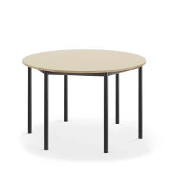Pöytä BORÅS Pyöreä, Ø1200x720 mm, koivulaminaatti, antrasiitinharmaa