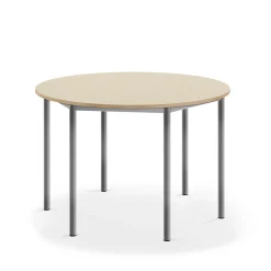 Pöytä BORÅS Pyöreä, Ø1200x760 mm, koivulaminaatti, hopeanharmaa