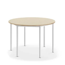 Pöytä BORÅS Pyöreä, Ø1200x760 mm, koivulaminaatti, valkoinen
