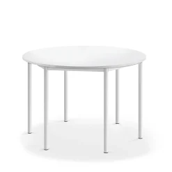 Pöytä BORÅS Pyöreä, Ø1200x760 mm, valkoinen laminaatti, valkoinen
