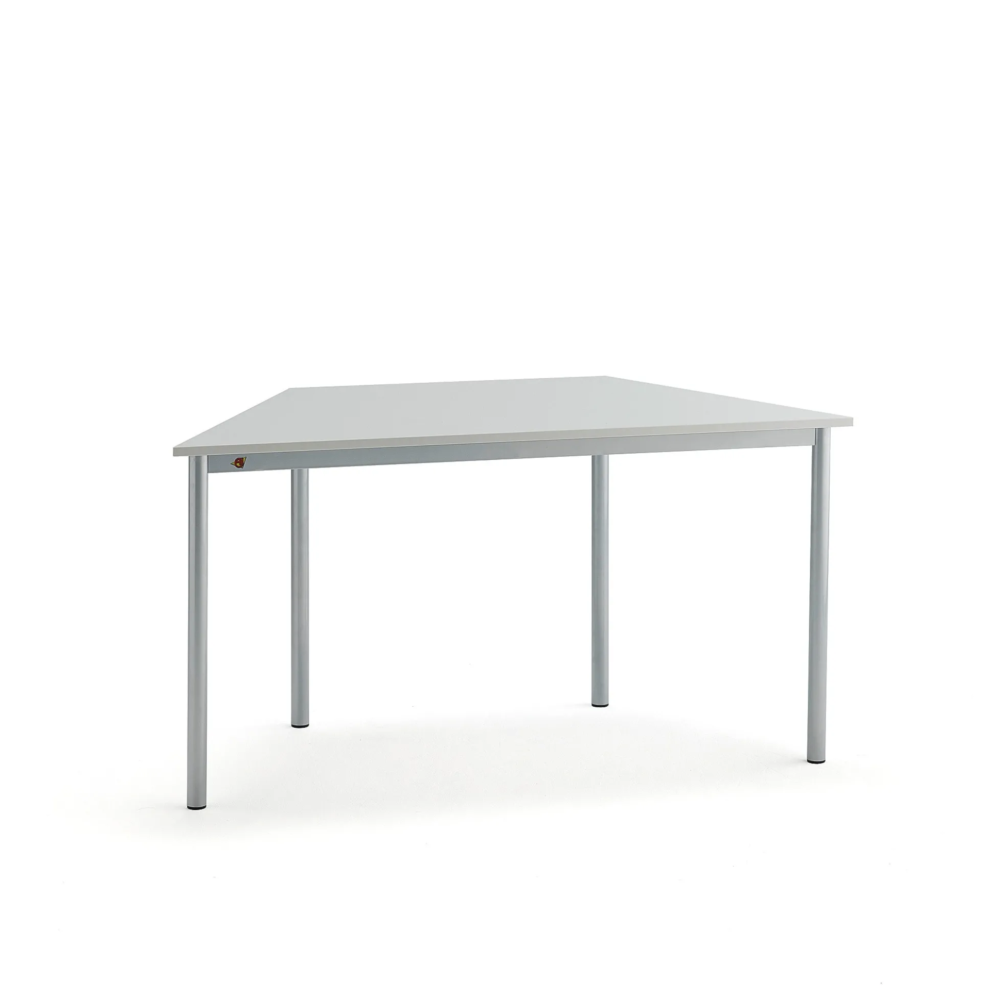 Pöytä BORÅS TRAPETS 1400x700x720 mm, harmaa laminaatti, hopeanharmaa