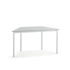Pöytä BORÅS TRAPETS 1400x700x720 mm, harmaa laminaatti, valkoinen