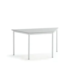 Pöytä BORÅS TRAPETS 1400x700x720 mm, harmaa laminaatti, valkoinen