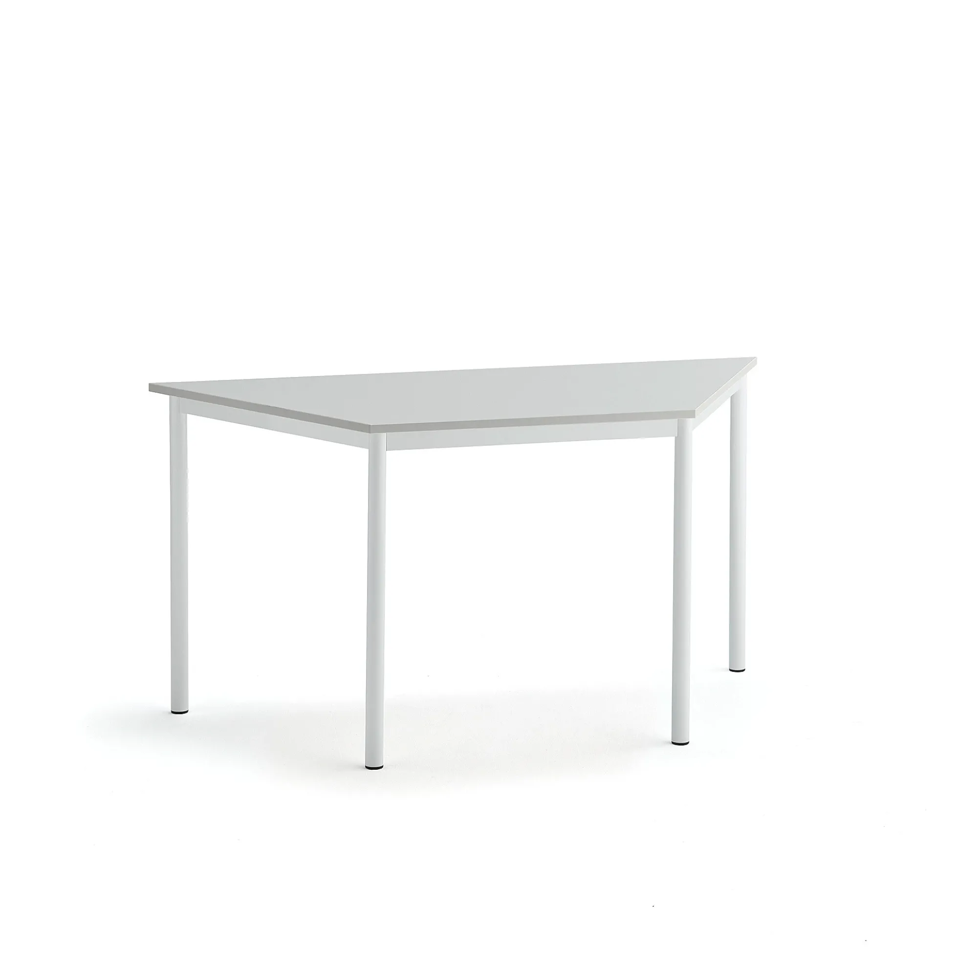 Pöytä BORÅS TRAPETS 1400x700x720 mm, harmaa laminaatti, valkoinen