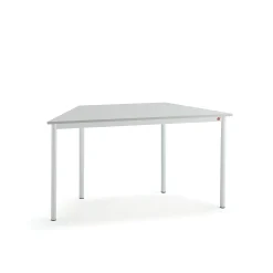 Pöytä BORÅS TRAPETS 1200x600x720 mm, harmaa laminaatti, valkoinen
