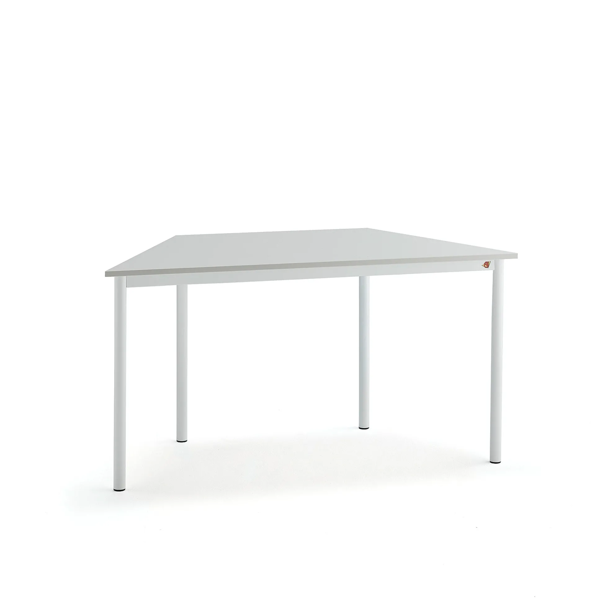 Pöytä BORÅS TRAPETS 1200x600x720 mm, harmaa laminaatti, valkoinen