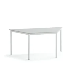 Pöytä BORÅS TRAPETS 1600x800x720 mm, harmaa laminaatti, valkoinen