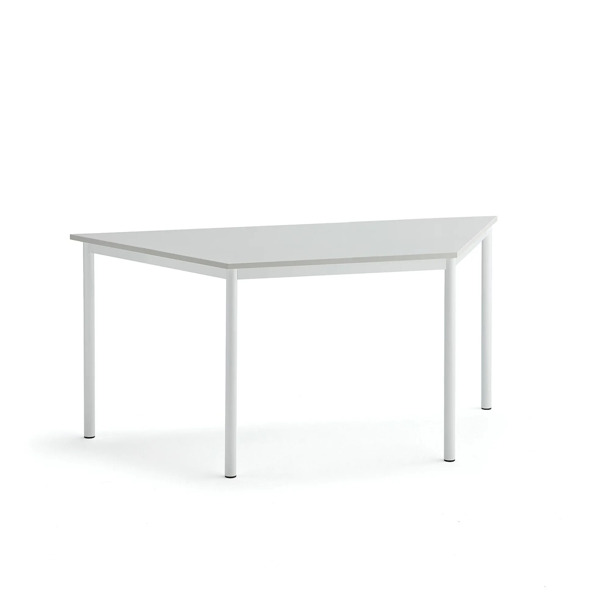 Pöytä BORÅS TRAPETS 1600x800x720 mm, harmaa laminaatti, valkoinen