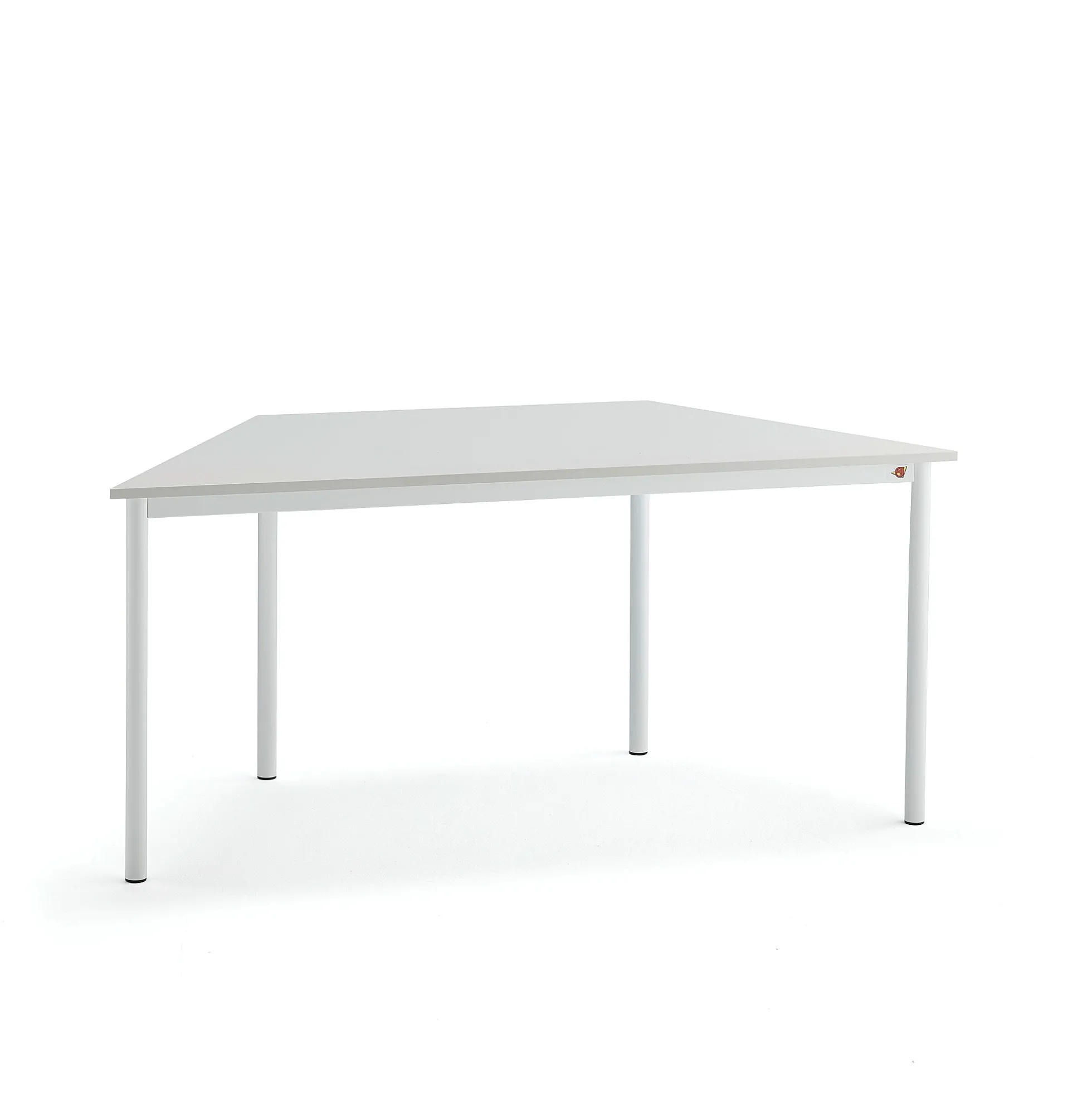 Pöytä BORÅS TRAPETS 1600x800x720 mm, harmaa laminaatti, valkoinen