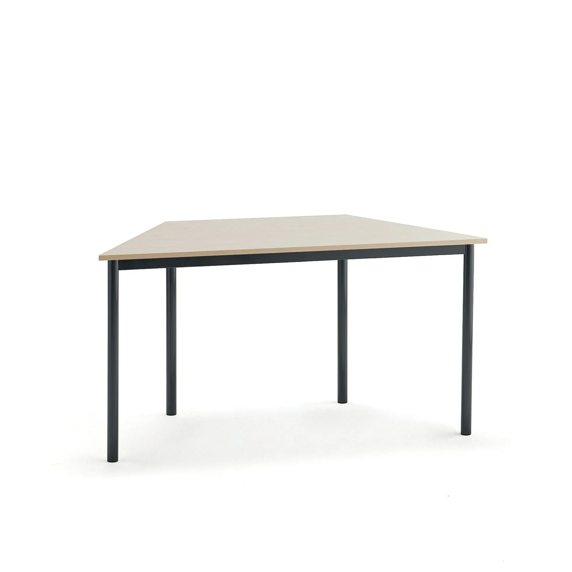 Pöytä BORÅS TRAPETS 1200x600x720 mm, koivulaminaatti, antrasiitinharmaa