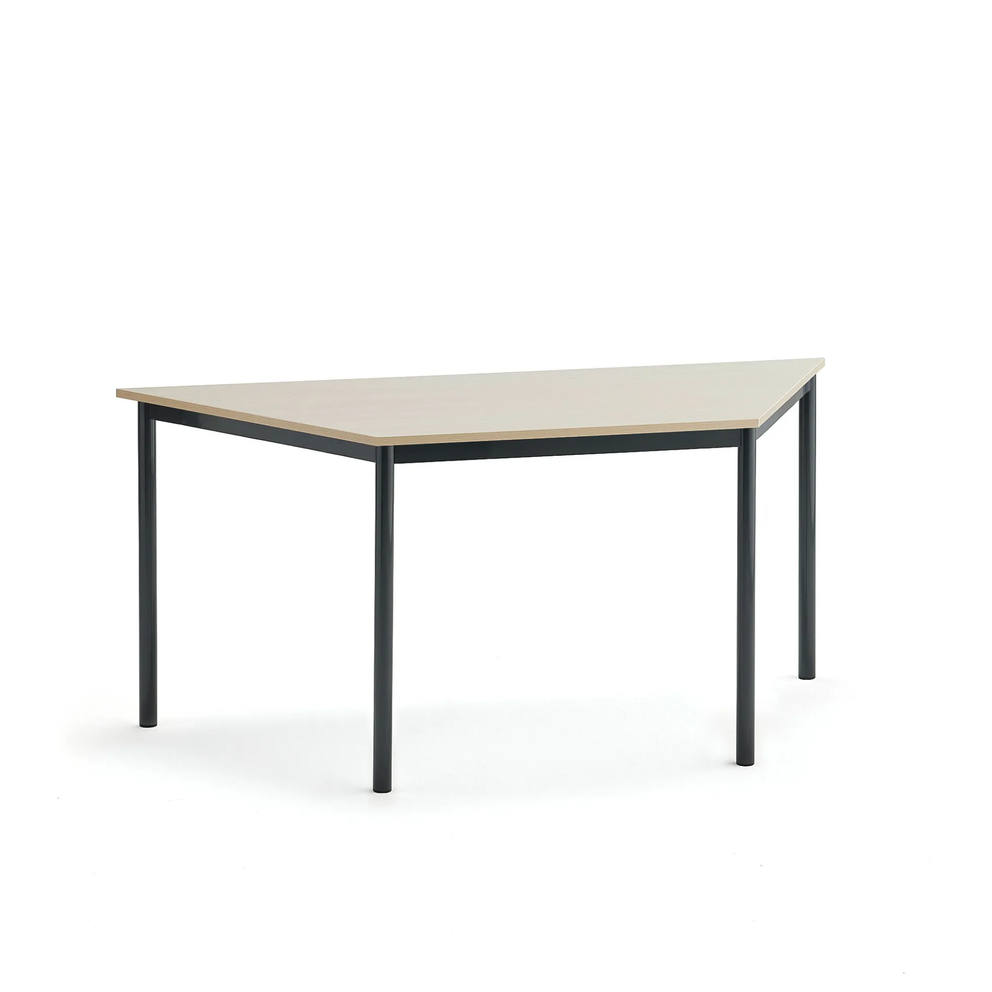 Pöytä BORÅS TRAPETS 1600x800x720 mm, koivulaminaatti, antrasiitinharmaa