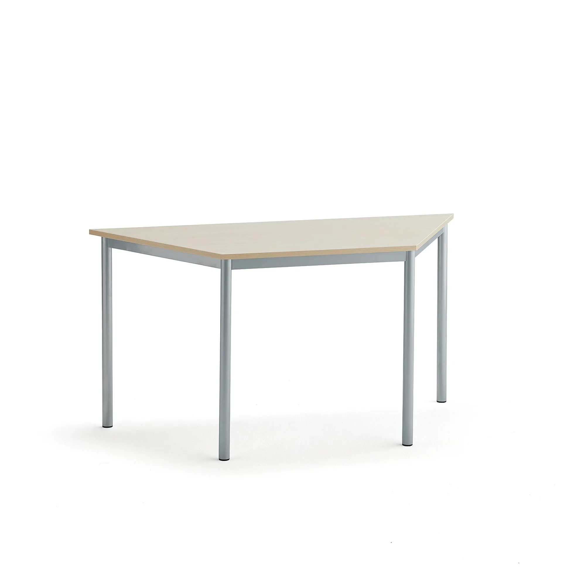 Pöytä BORÅS TRAPETS 1200x600x720 mm, koivulaminaatti, hopeanharmaa