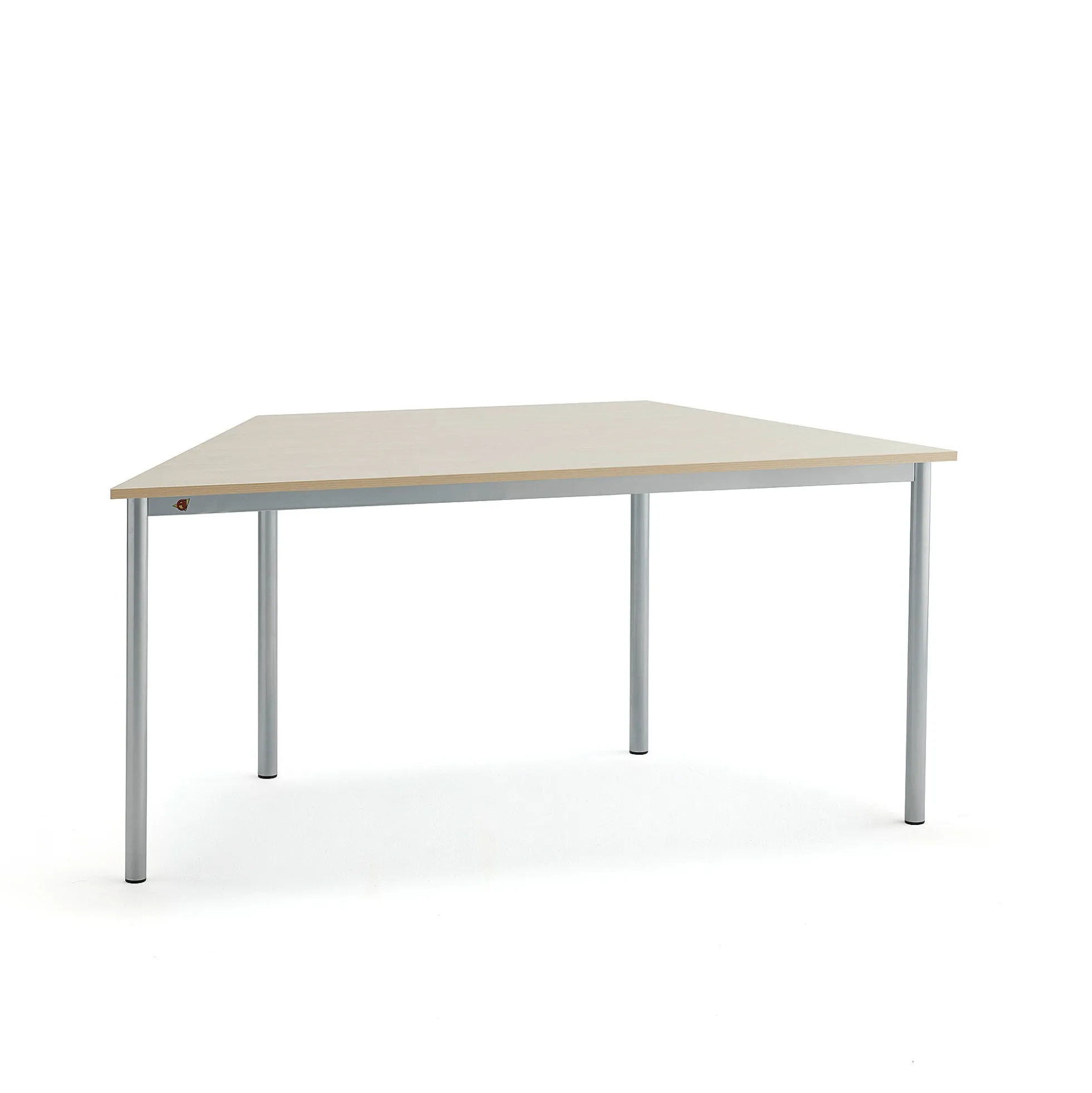 Pöytä BORÅS TRAPETS 1600x800x720 mm, koivulaminaatti, hopeanharmaa