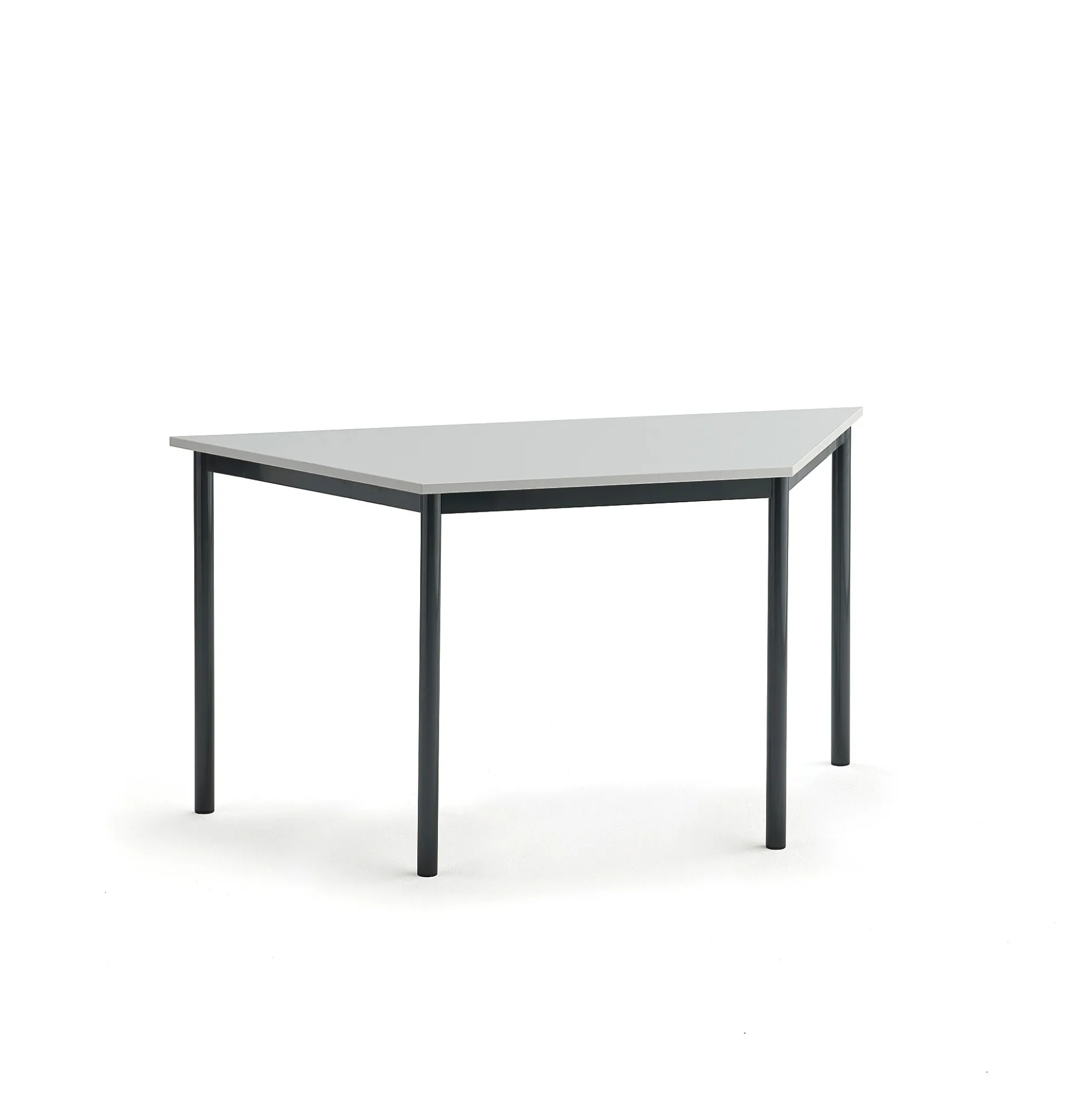 Pöytä BORÅS TRAPETS 1400x700x720 mm, valkoinen laminaatti, antrasiitinharmaa