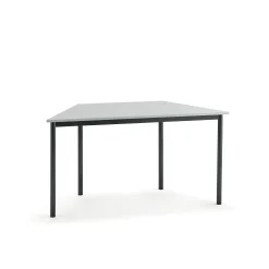Pöytä BORÅS TRAPETS 1400x700x720 mm, valkoinen laminaatti, antrasiitinharmaa