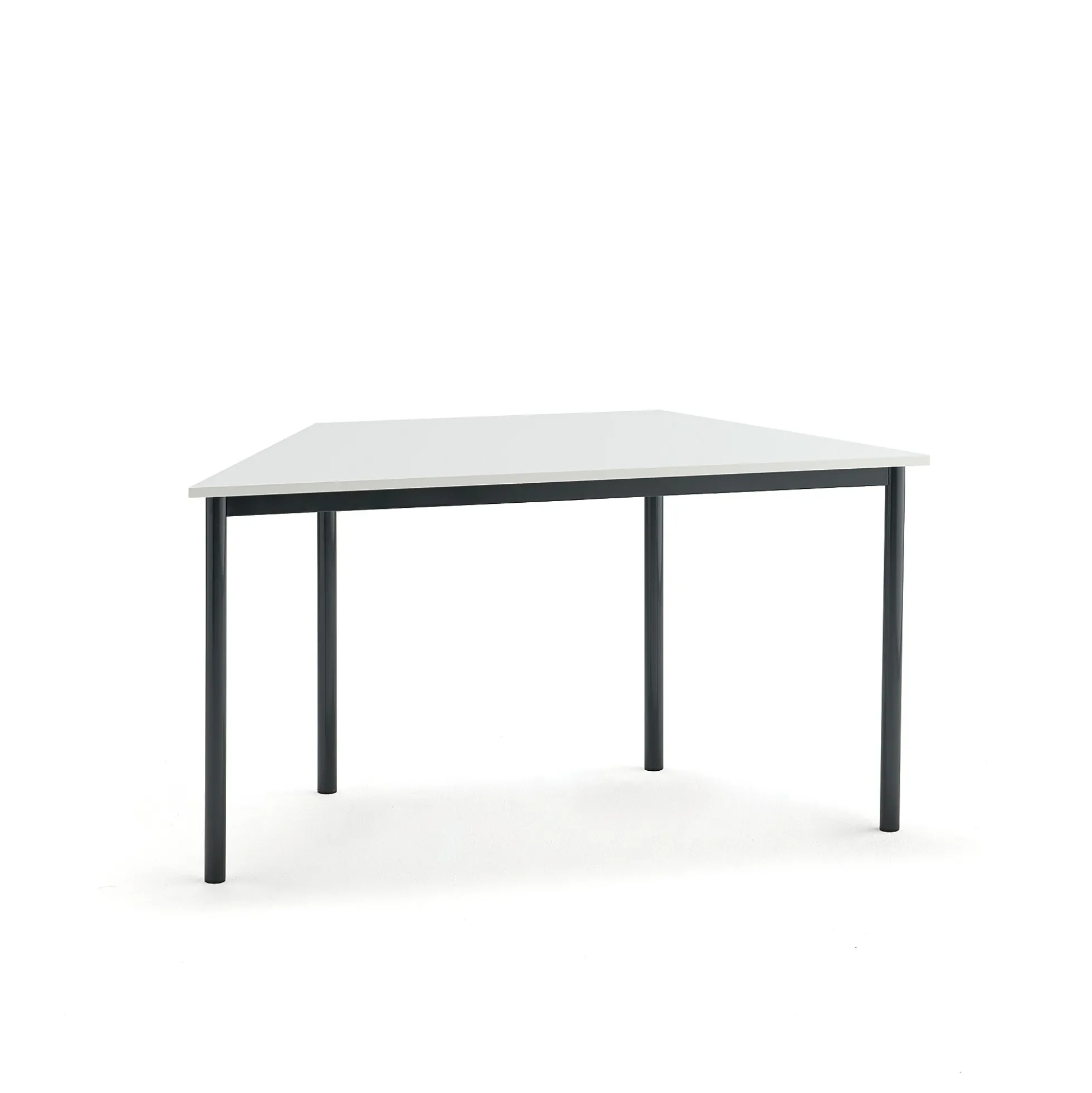 Pöytä BORÅS TRAPETS 1200x600x720 mm, valkoinen laminaatti, antrasiitinharmaa