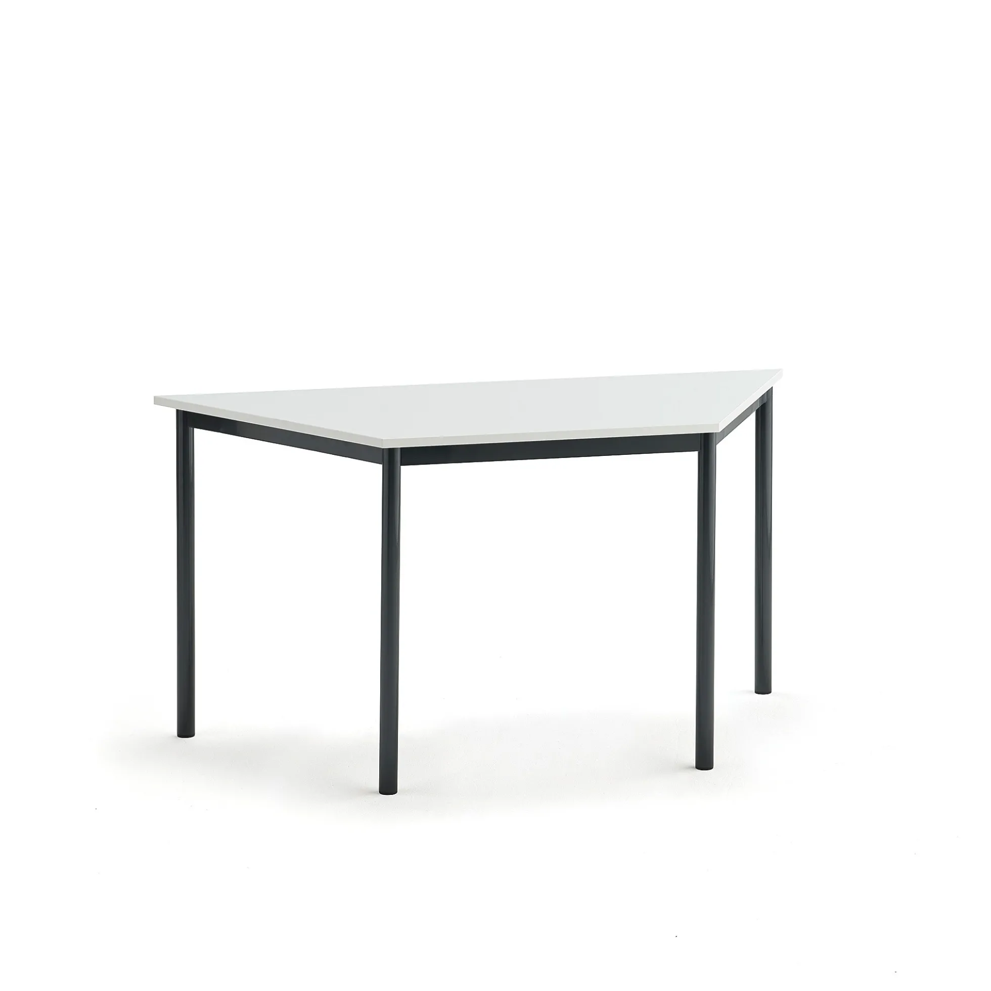 Pöytä BORÅS TRAPETS 1200x600x720 mm, valkoinen laminaatti, antrasiitinharmaa