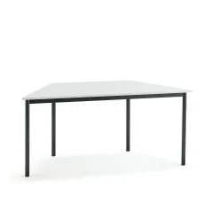 Pöytä BORÅS TRAPETS 1600x800x720 mm, valkoinen laminaatti, antrasiitinharmaa