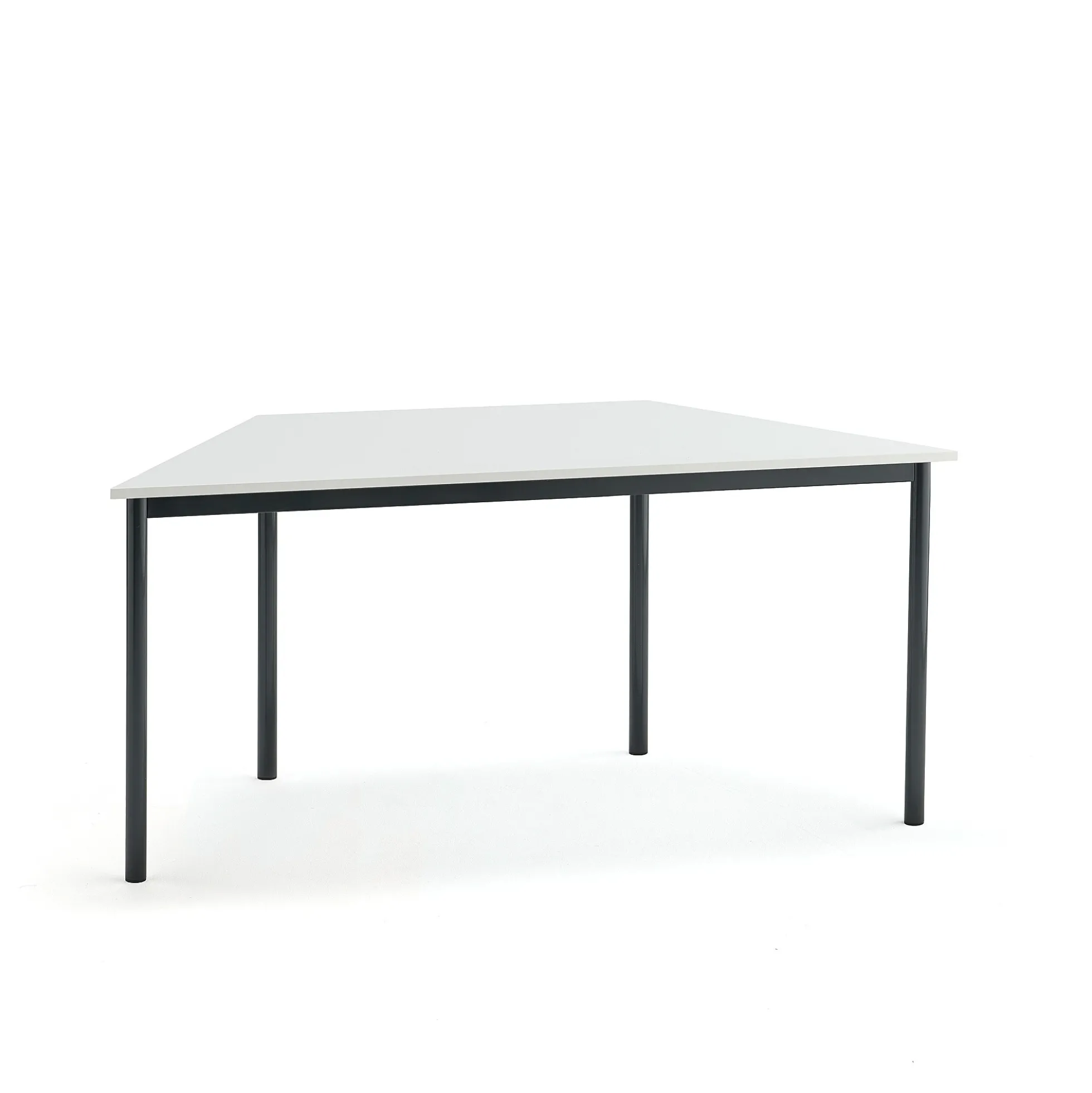 Pöytä BORÅS TRAPETS 1600x800x720 mm, valkoinen laminaatti, antrasiitinharmaa