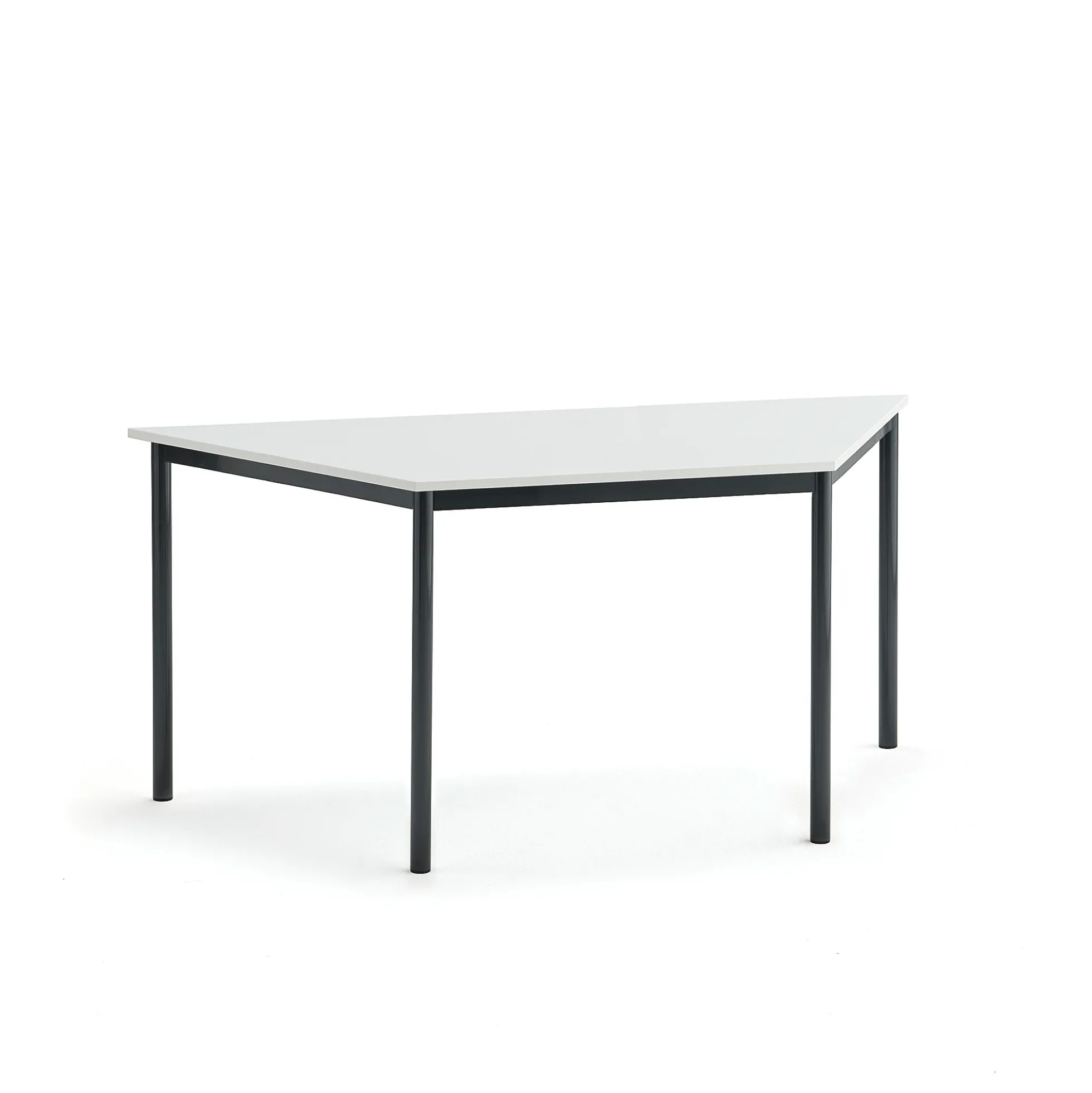 Pöytä BORÅS TRAPETS 1600x800x720 mm, valkoinen laminaatti, antrasiitinharmaa