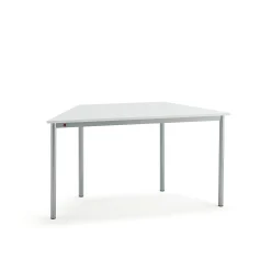 Pöytä BORÅS TRAPETS 1200x600x720 mm, valkoinen laminaatti, hopeanharmaa