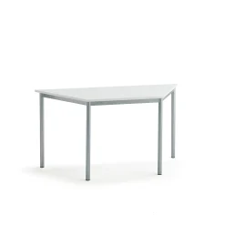 Pöytä BORÅS TRAPETS 1200x600x720 mm, valkoinen laminaatti, hopeanharmaa