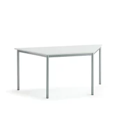 Pöytä BORÅS TRAPETS 1600x800x720 mm, valkoinen laminaatti, hopeanharmaa