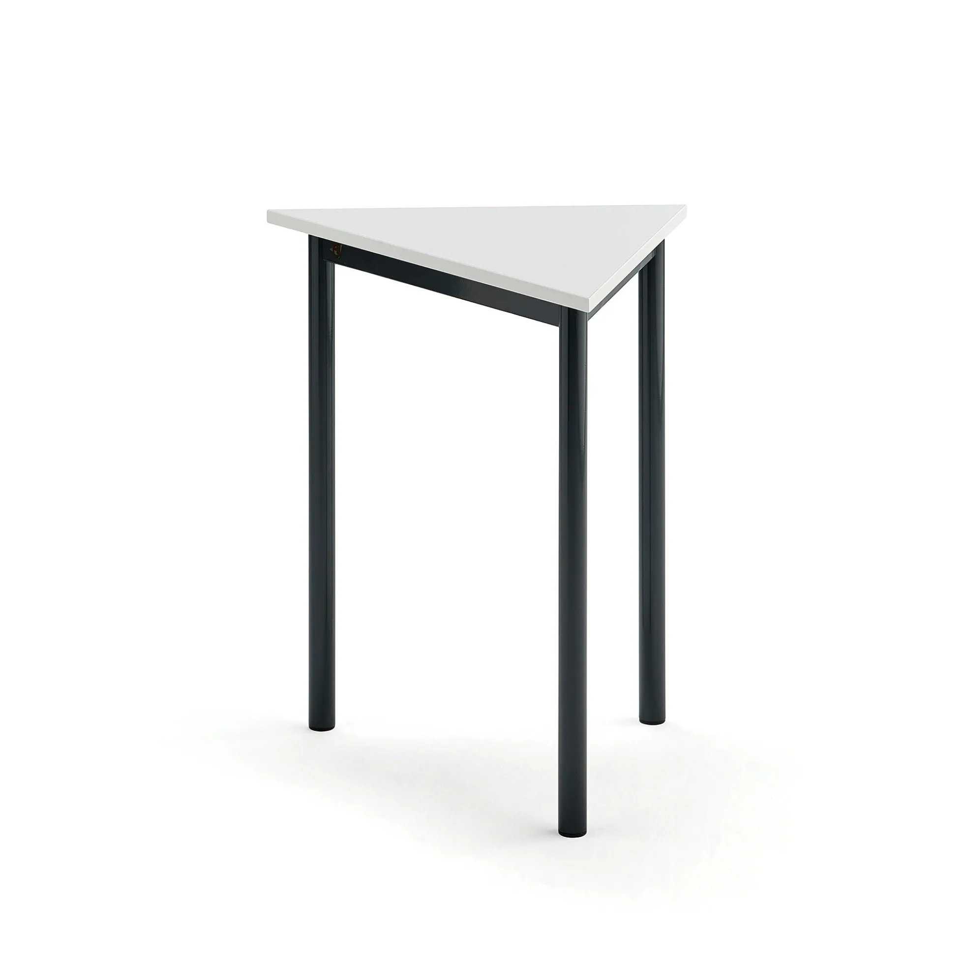 Pöytä BORÅS TRIANGEL 700x600x720 mm, valkoinen laminaatti, antrasiitinharmaa