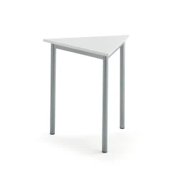 Pöytä BORÅS TRIANGEL 700x700x720 mm, valkoinen laminaatti, hopeanharmaa