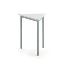 Pöytä BORÅS TRIANGEL 700x600x720 mm, valkoinen laminaatti, hopeanharmaa