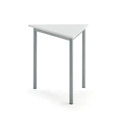 Pöytä BORÅS TRIANGEL 800x700x720 mm, valkoinen laminaatti, hopeanharmaa