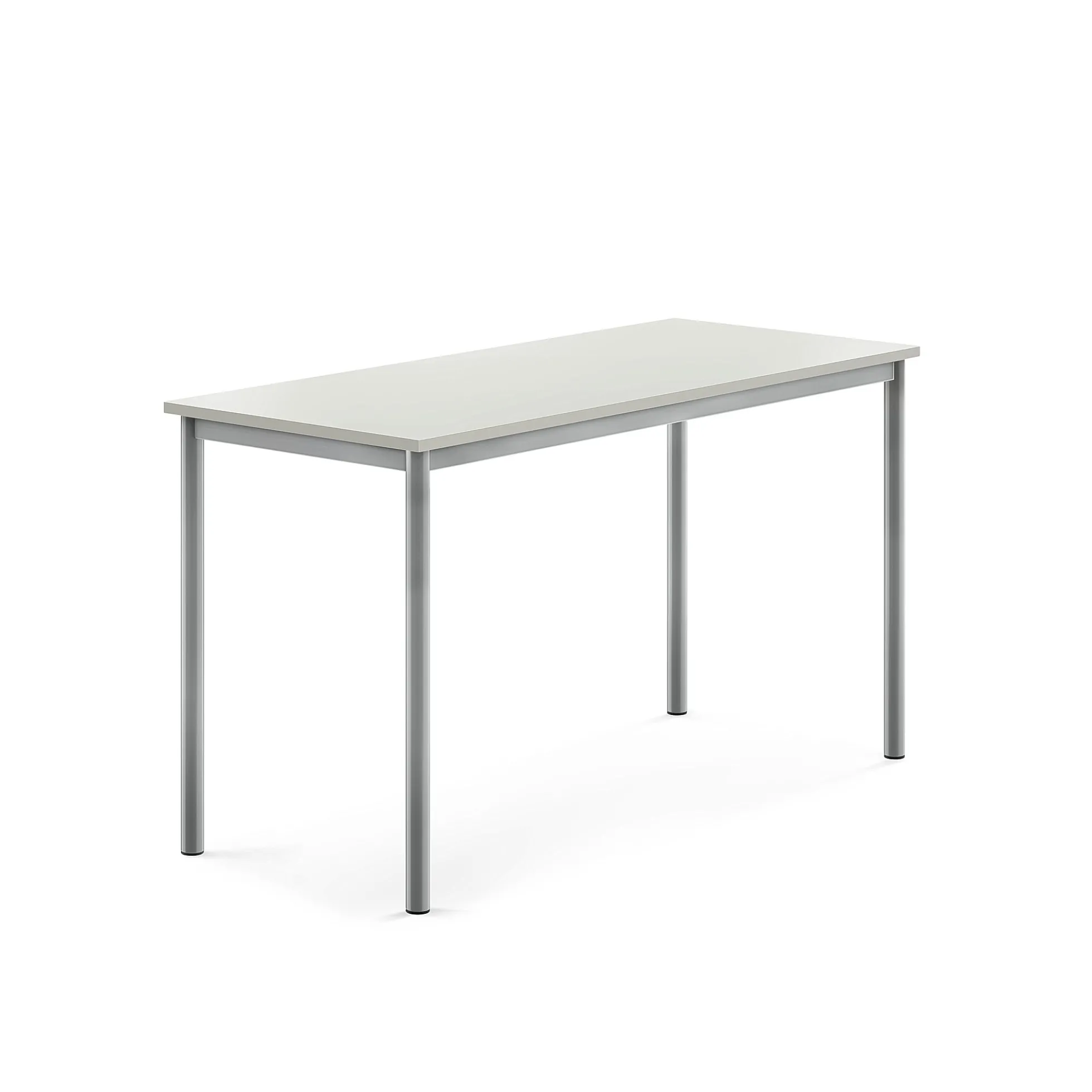 Pöytä BORÅS 1400x600x760 mm, harmaa laminaatti, hopeanharmaa