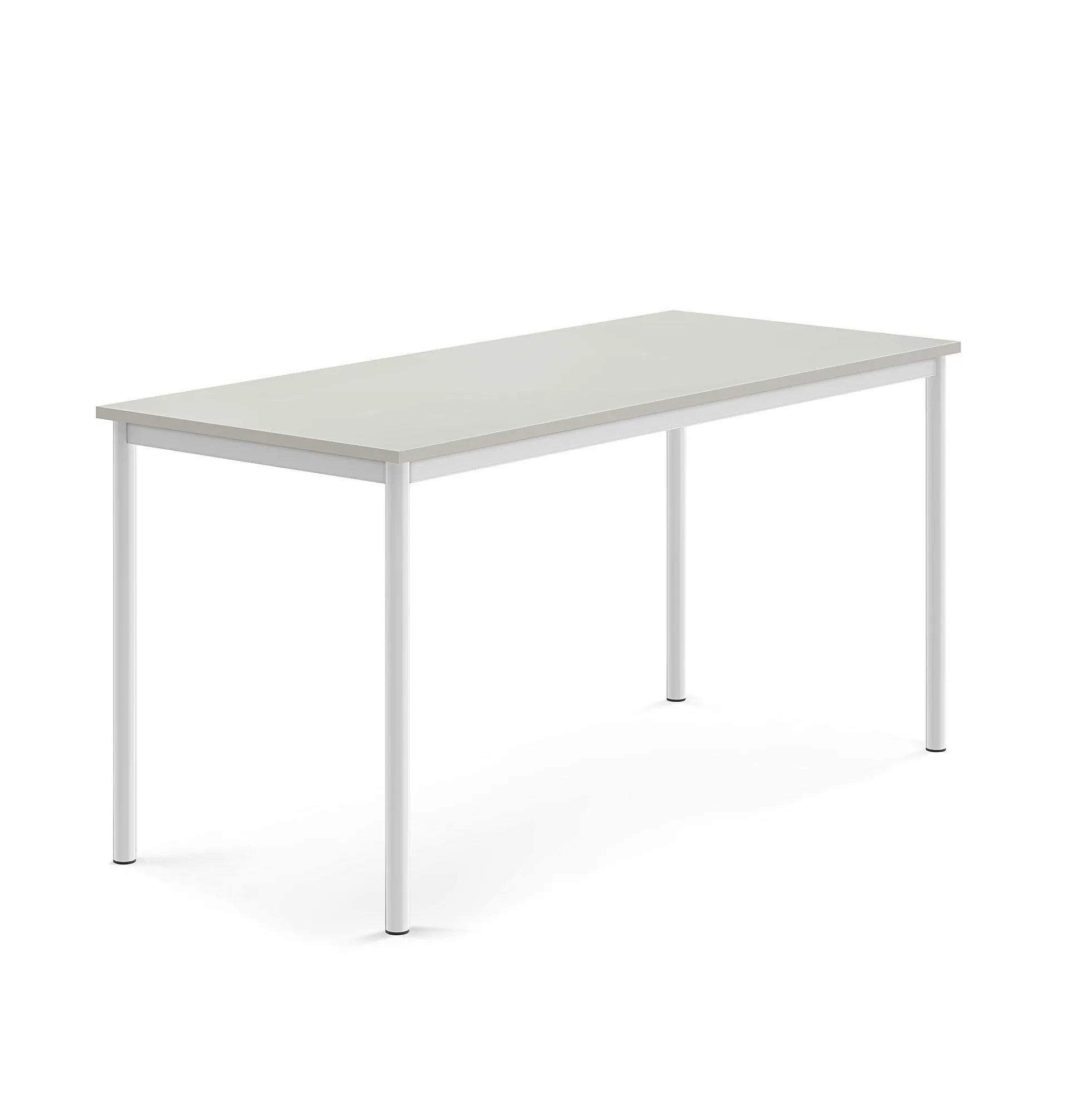 Pöytä BORÅS 1600x700x760 mm, harmaa laminaatti, valkoinen