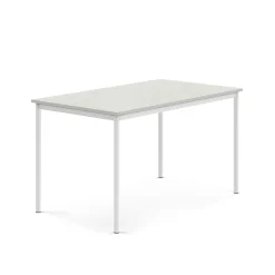 Pöytä BORÅS 1400x800x760 mm, harmaa laminaatti, valkoinen