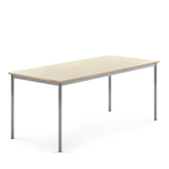 Pöytä BORÅS 1800x800x720 mm, korkeapainelaminaatti HPL, koivu, hopeanharmaa