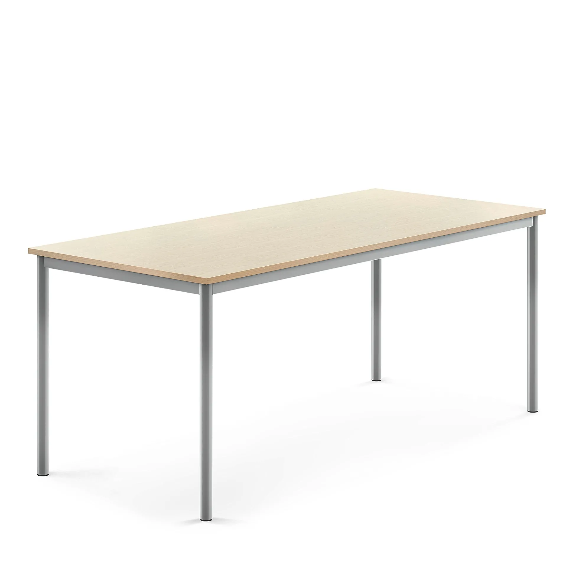 Pöytä BORÅS 1800x800x720 mm, korkeapainelaminaatti HPL, koivu, hopeanharmaa